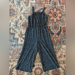 Wonder Nation Girls Size 14/16 Navy Blue and White Floral Romper